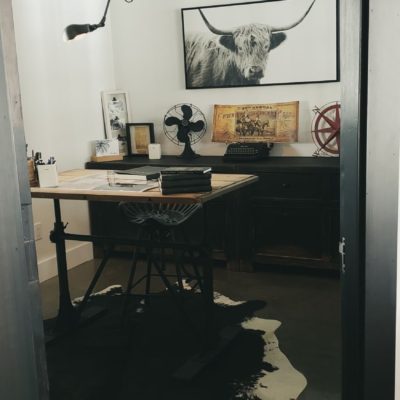 Office using vintage as accents