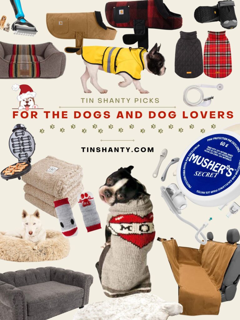 Collage of Christmas gifts for dogs or for building a puppy gift basket 